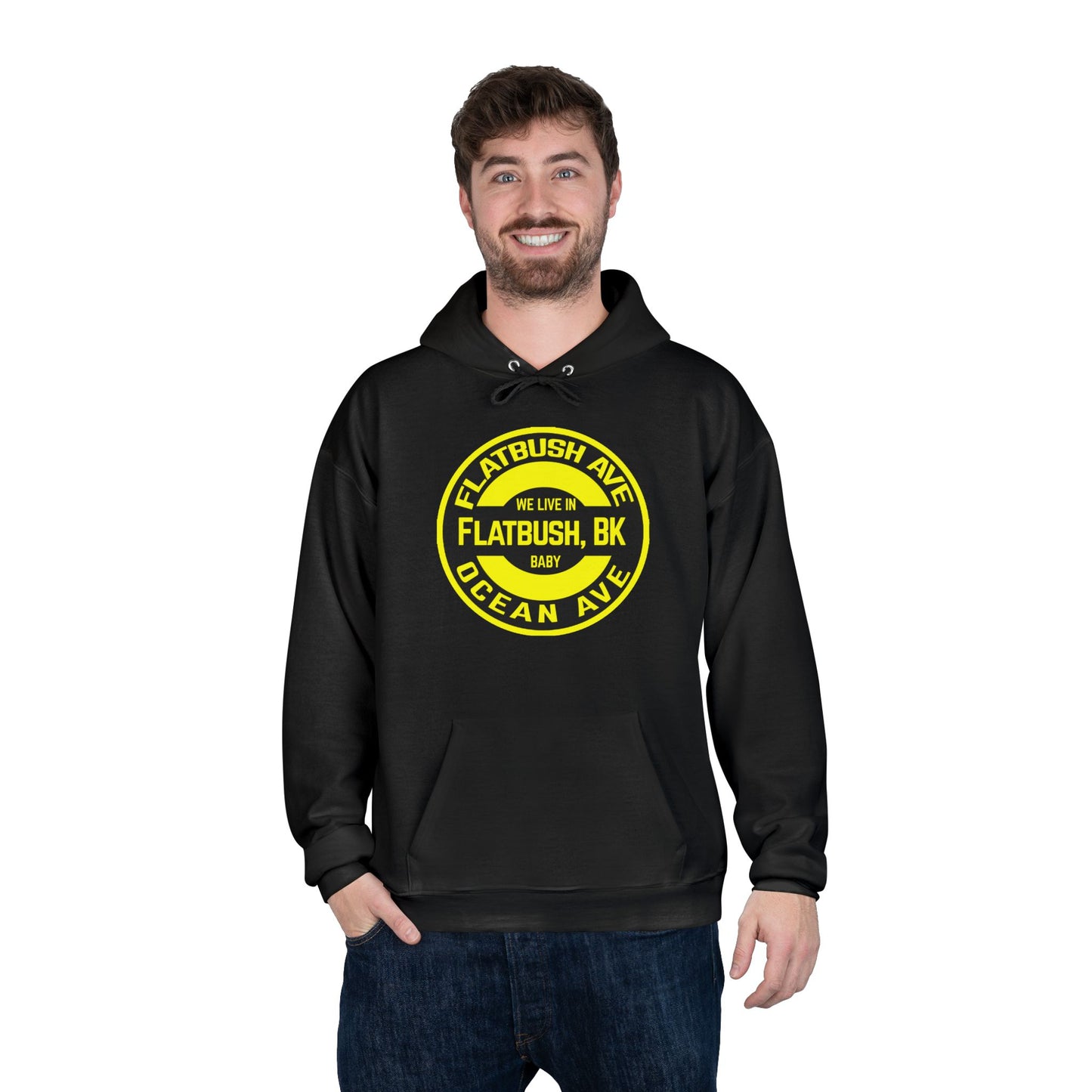 Flatbush, BK - Unisex EcoSmart® Pullover Hoodie Sweatshirt