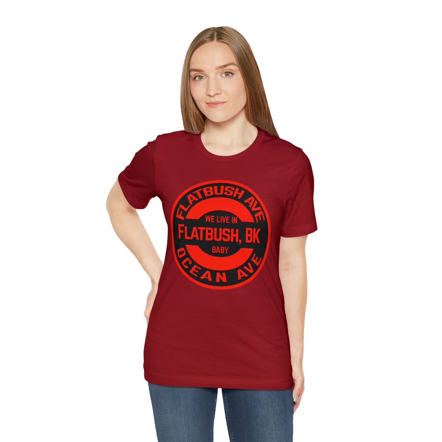 Flatbush, BK - Red - Unisex Jersey Short Sleeve Tee