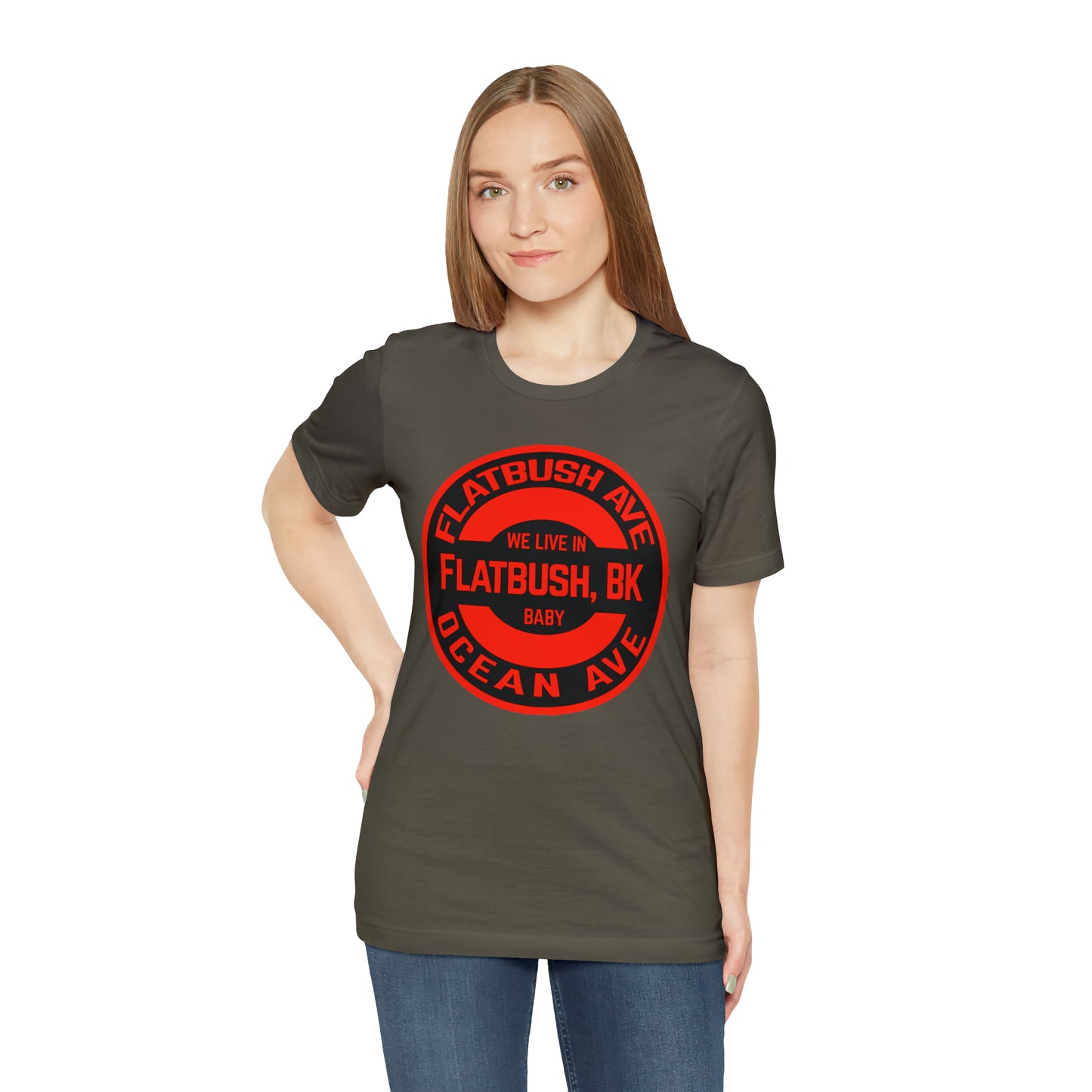 Flatbush, BK - Red - Unisex Jersey Short Sleeve Tee
