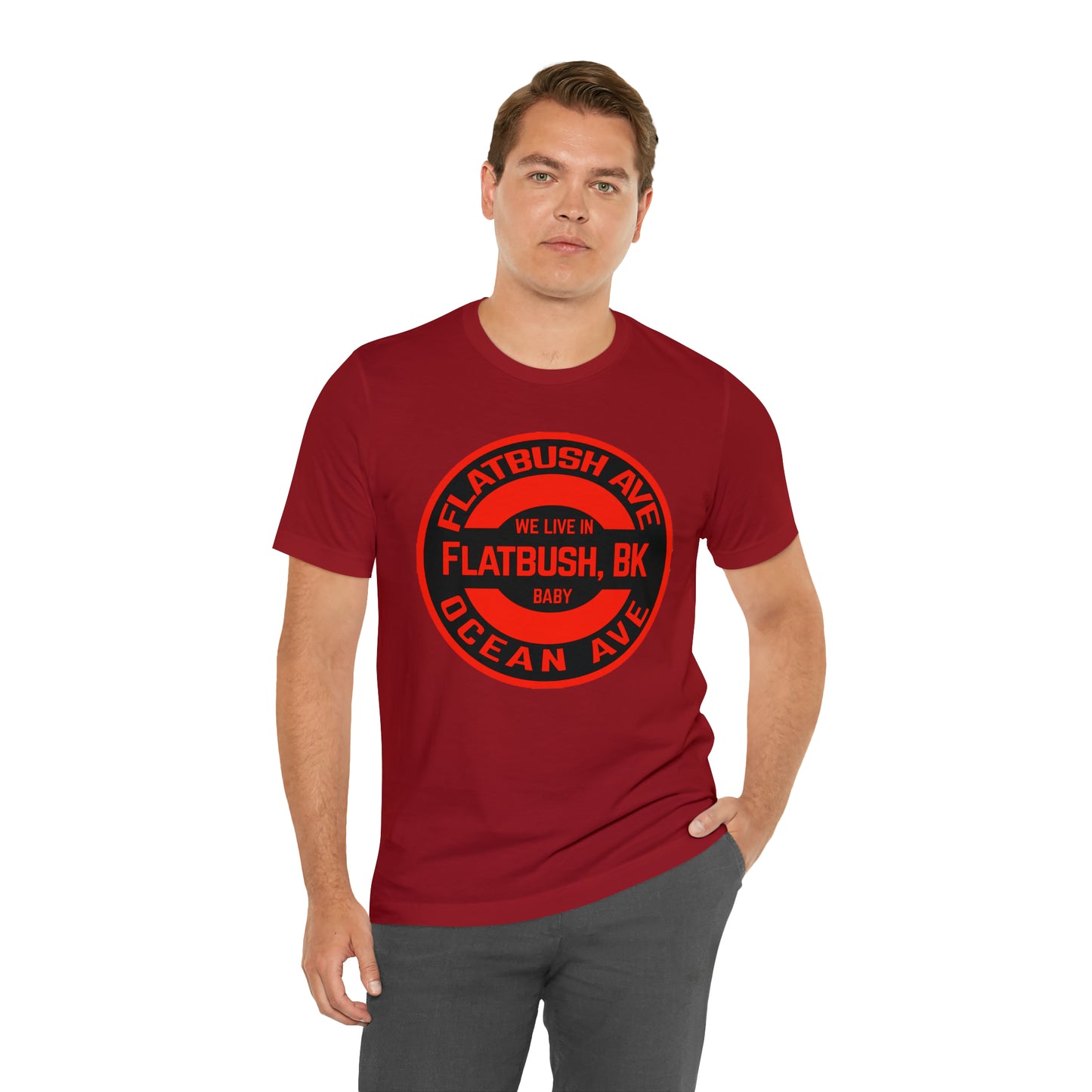Flatbush, BK - Red - Unisex Jersey Short Sleeve Tee