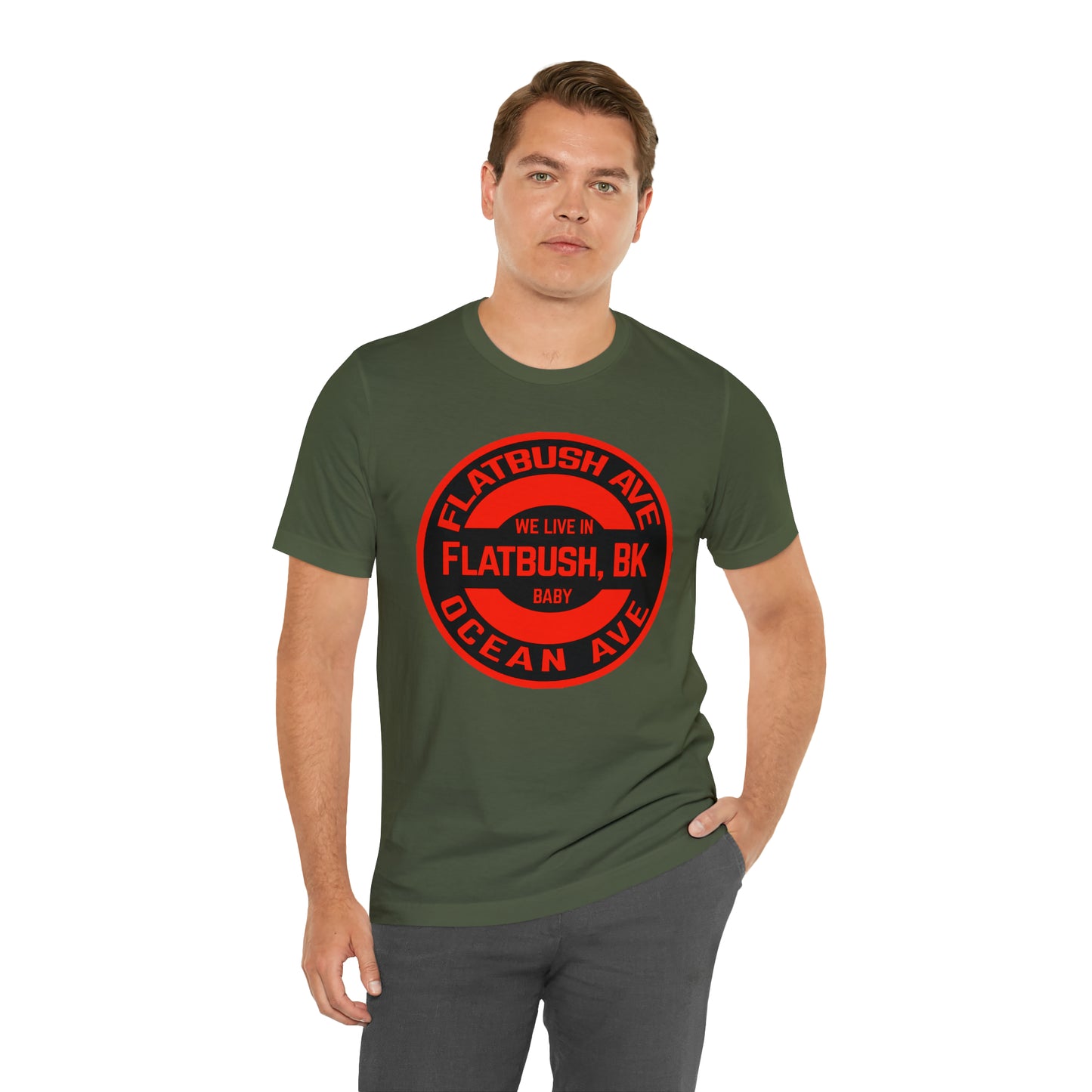 Flatbush, BK - Red - Unisex Jersey Short Sleeve Tee