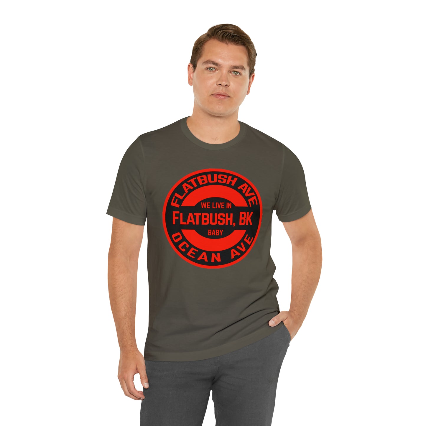 Flatbush, BK - Red - Unisex Jersey Short Sleeve Tee
