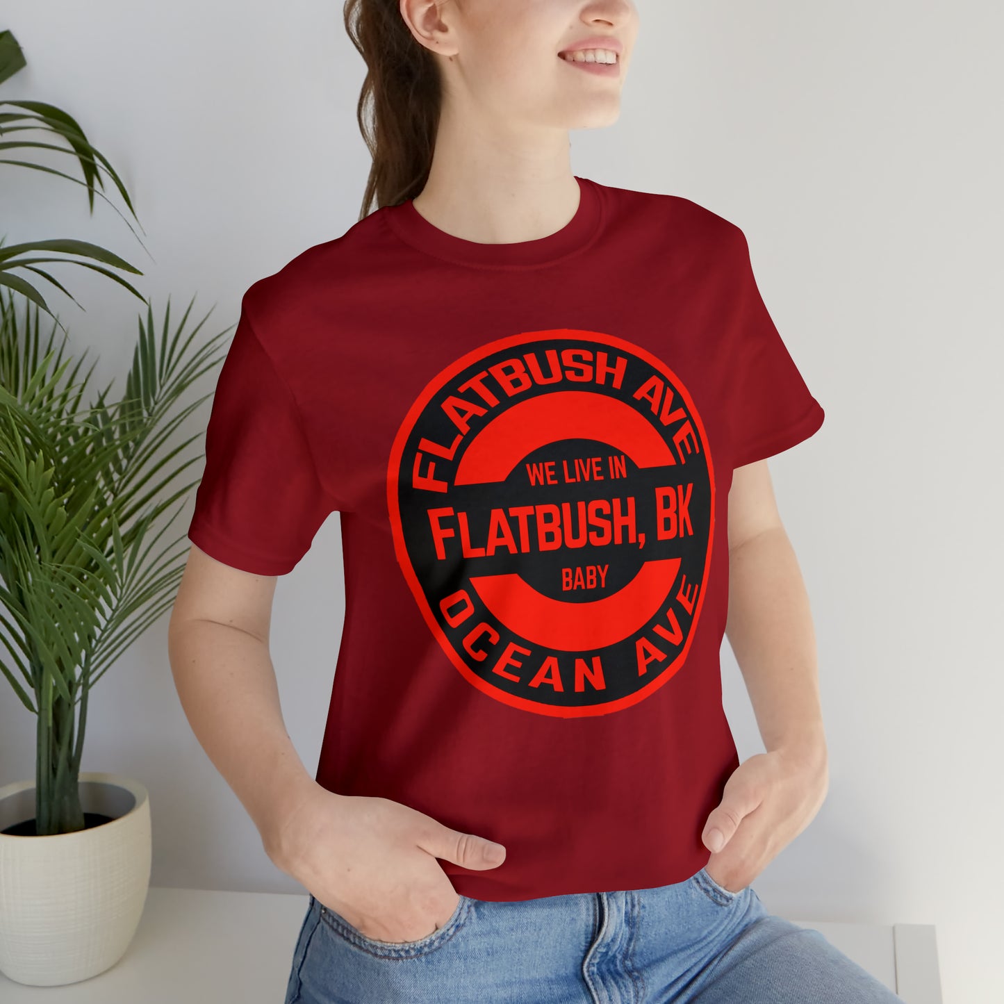 Flatbush, BK - Red - Unisex Jersey Short Sleeve Tee