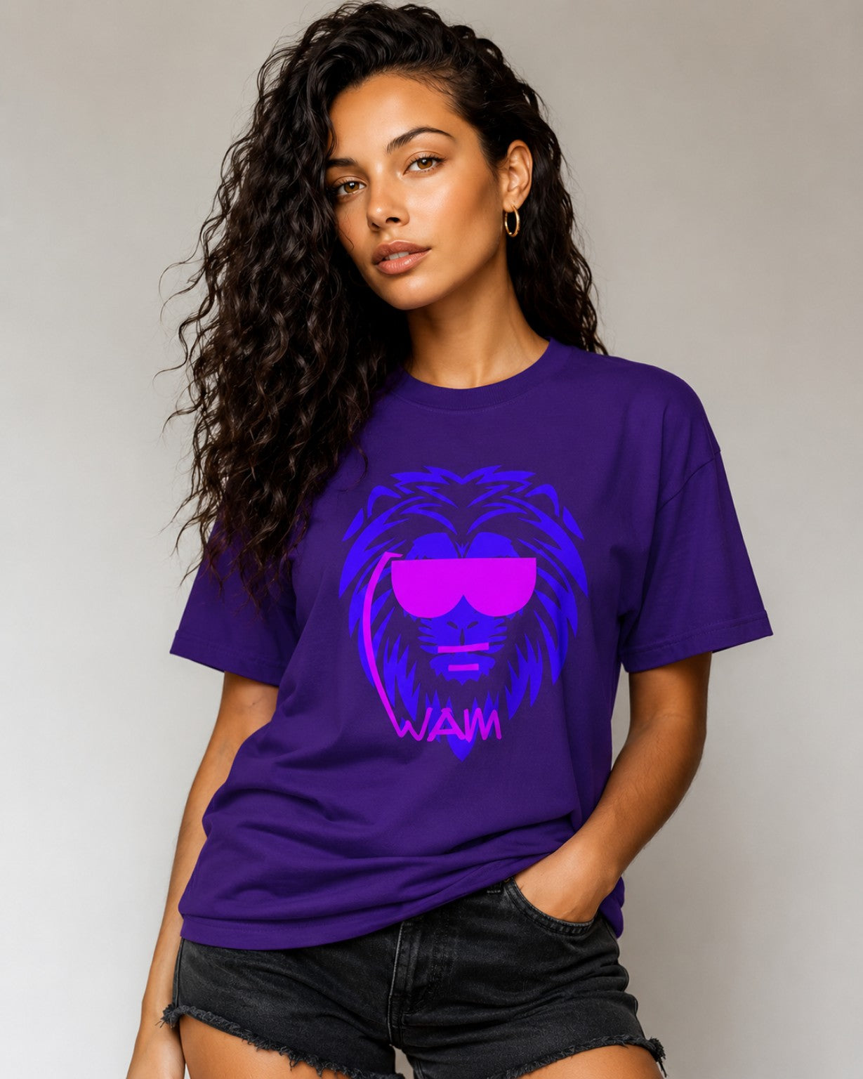 - Beastmode - WAM Lion - Purple - Unisex Short Sleeve Tee