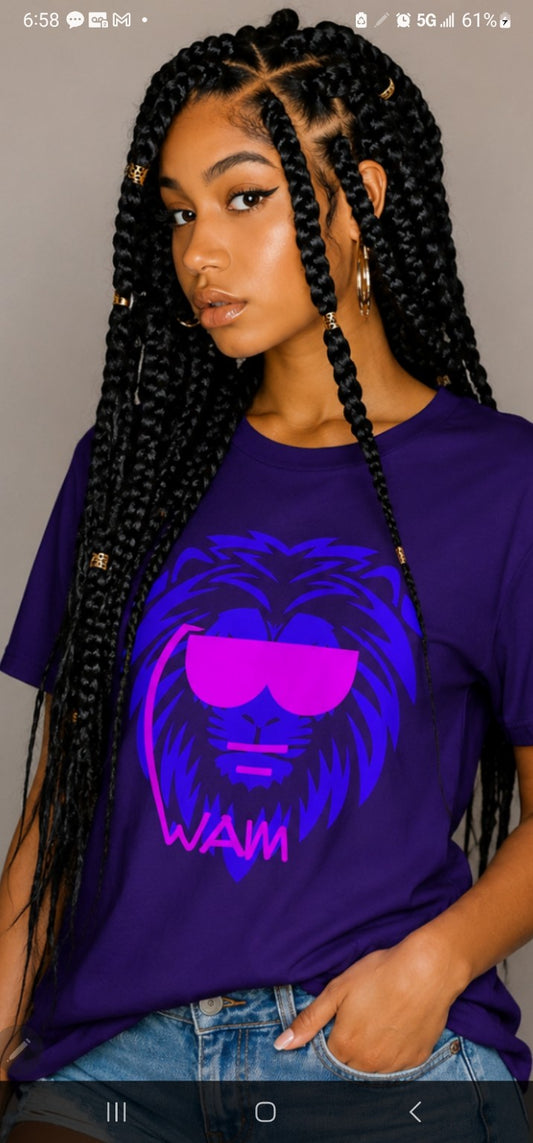 - Beastmode - WAM Lion - Purple - Unisex Short Sleeve Tee
