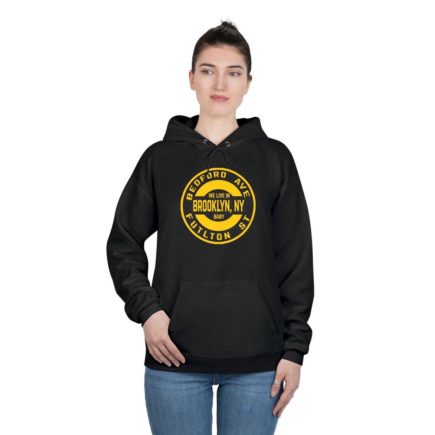 Brooklyn, NY -Yellow - Unisex EcoSmart® Pullover Hoodie Sweatshirt