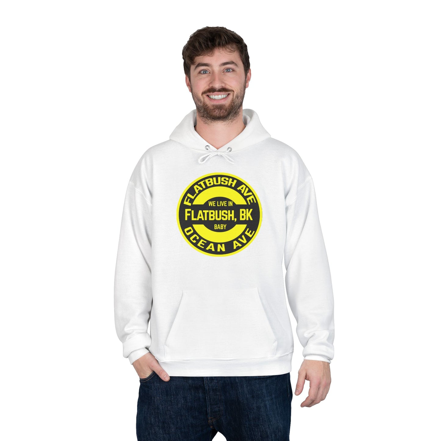 Flatbush, BK - Unisex EcoSmart® Pullover Hoodie Sweatshirt