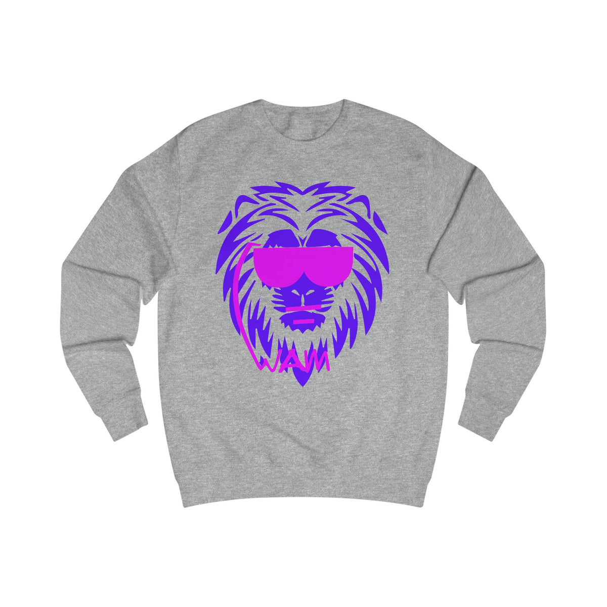 Beastmode Lion Sweatshirt — Retro Neon Lion Graphic Crewneck