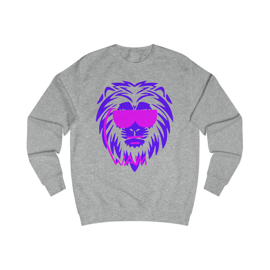 Beastmode Lion Sweatshirt — Retro Neon Lion Graphic Crewneck