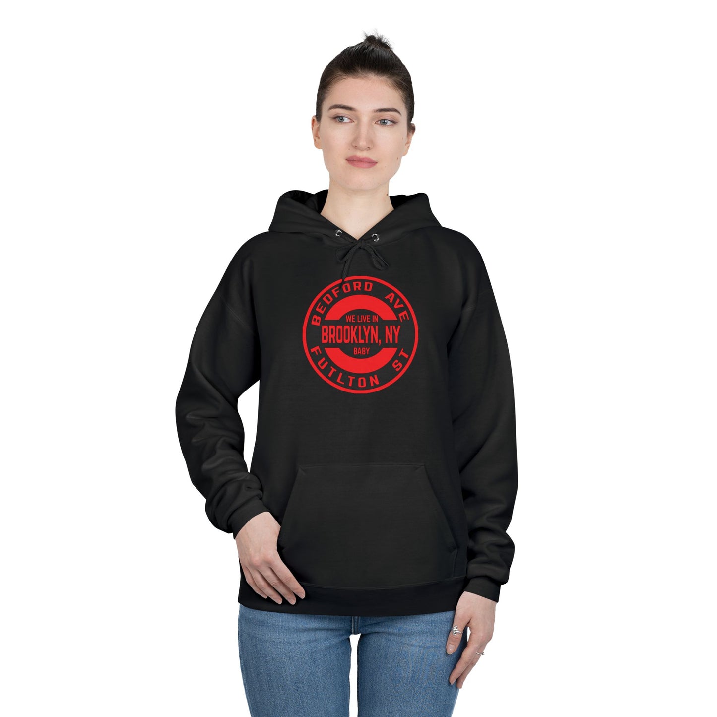 Brooklyn, NY- RED - Unisex EcoSmart® Pullover Hoodie Sweatshirt