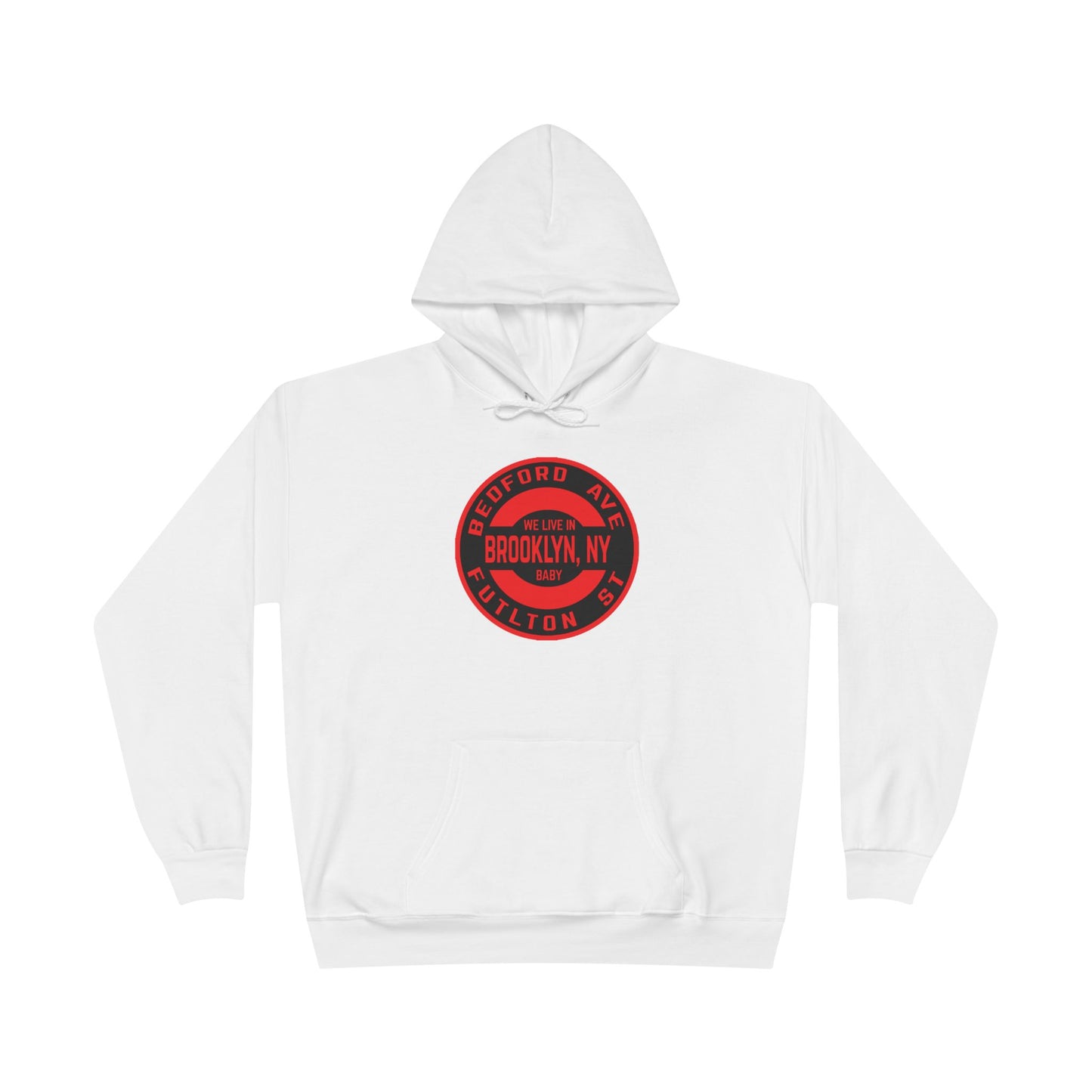 Brooklyn, NY- RED - Unisex EcoSmart® Pullover Hoodie Sweatshirt