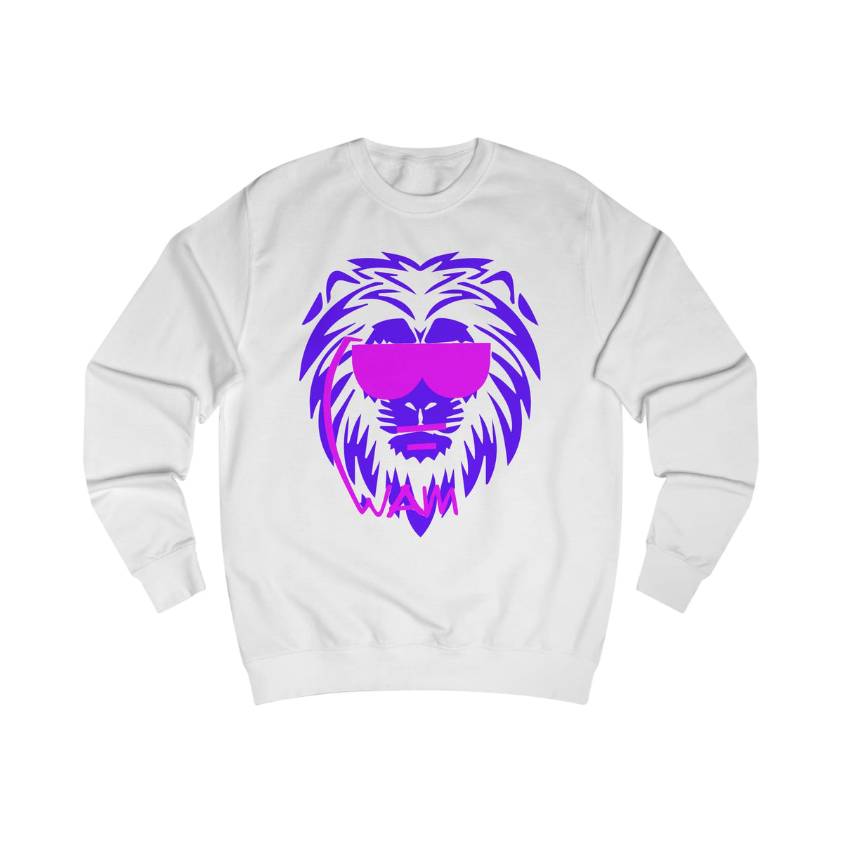 Beastmode Lion Sweatshirt — Retro Neon Lion Graphic Crewneck