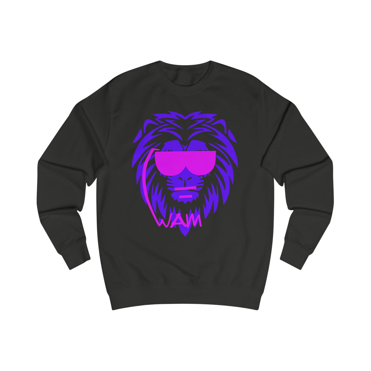 Beastmode Lion Sweatshirt — Retro Neon Lion Graphic Crewneck