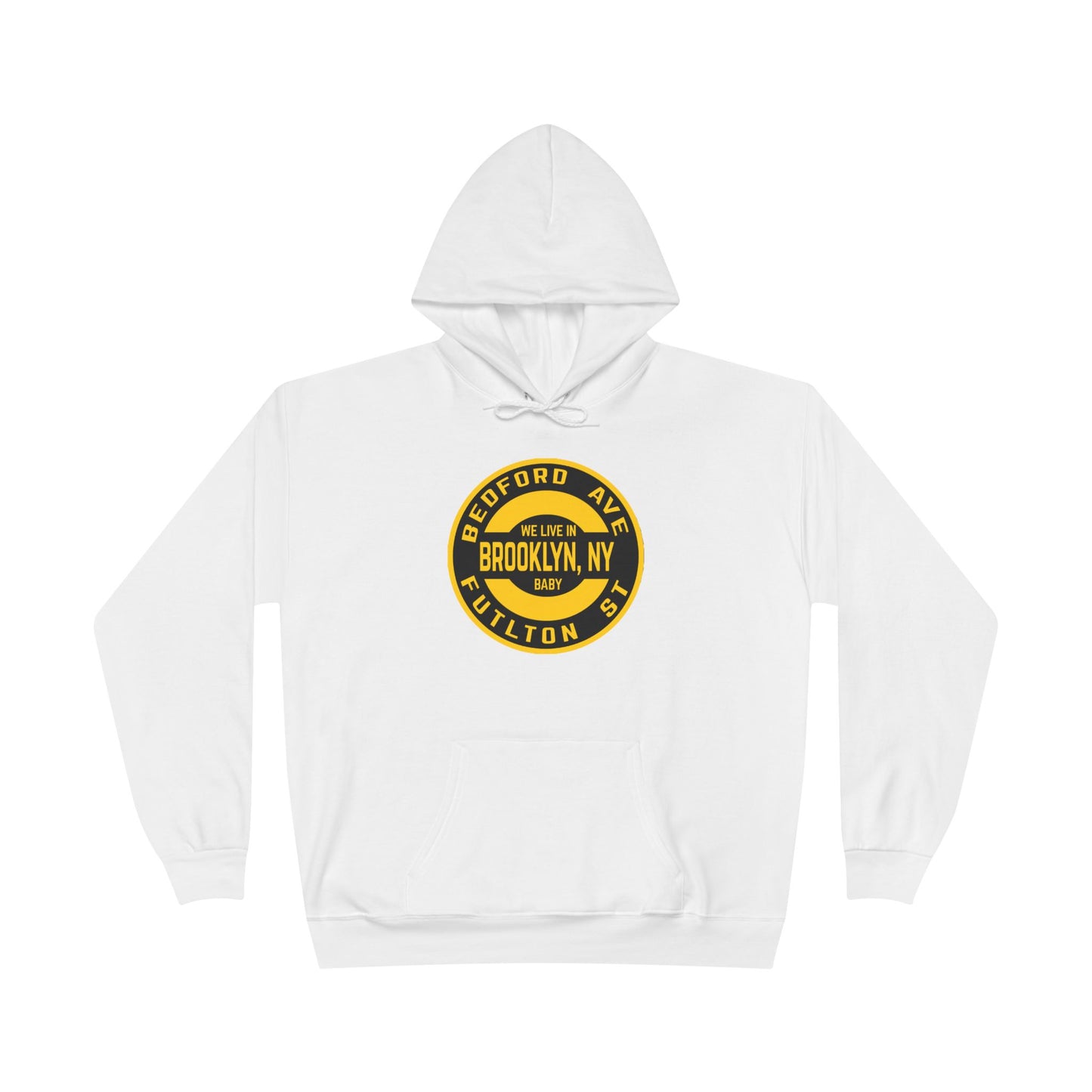 Brooklyn, NY -Yellow - Unisex EcoSmart® Pullover Hoodie Sweatshirt