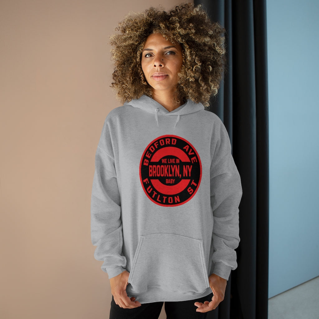 Brooklyn, NY- RED - Unisex EcoSmart® Pullover Hoodie Sweatshirt